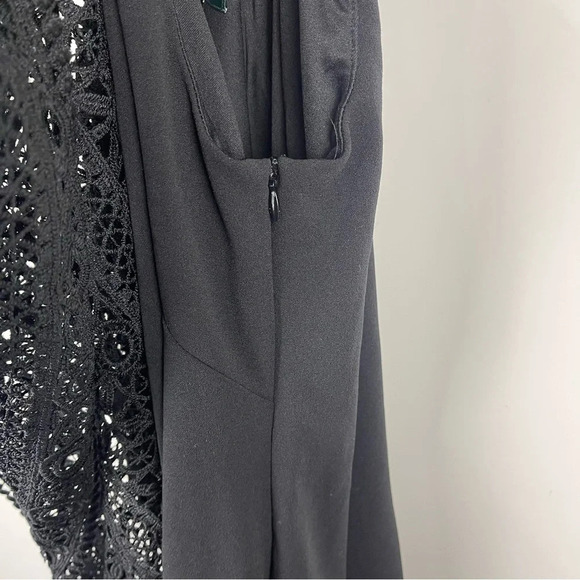 Lauren by Ralph Lauren Black Lace One Shoulder Cocktail Dress Size 2 - Picture 9 of 9
